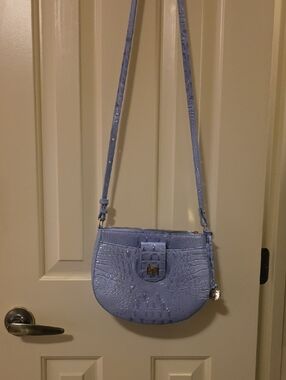 Brahmin Sky Blue Croc-Textured Crossbody Bag - Women